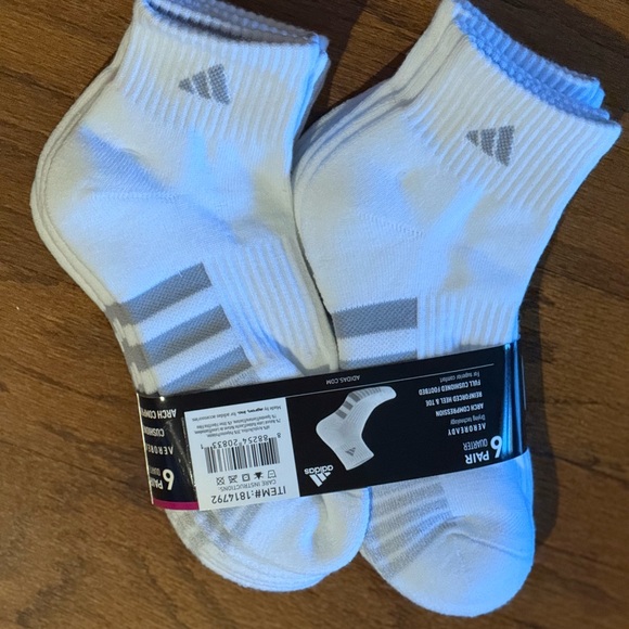 adidas Ladies' Women's Quarter Sock Performance Aeroready Sport, 6-pair, White - Picture 2 of 3